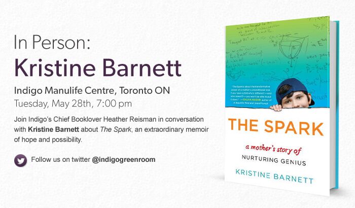 Kristine Barnett, May 28, Indigo Manulife Centre, Toronto