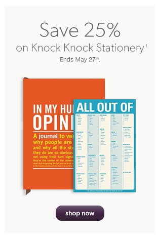 Save 25% on Knock Knock Stationery(1)