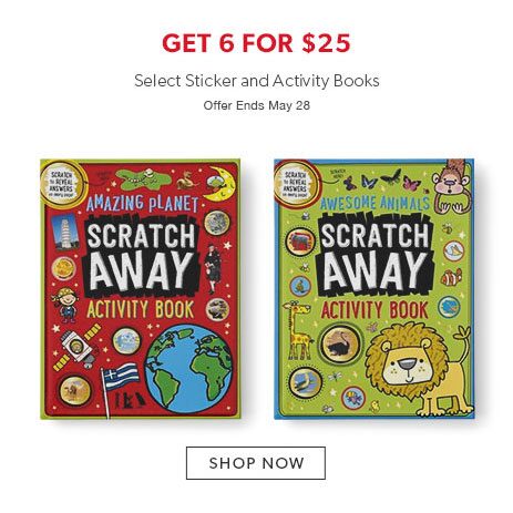 get six select sticker and activity books for $25 get six select sticker and activity books for $25