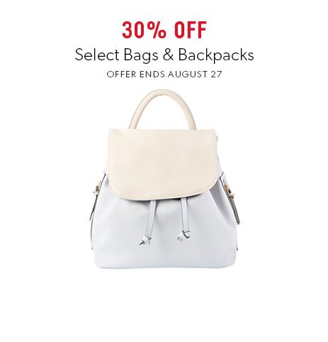 30% off select bags and backpacks 30% off select bags and backpacks