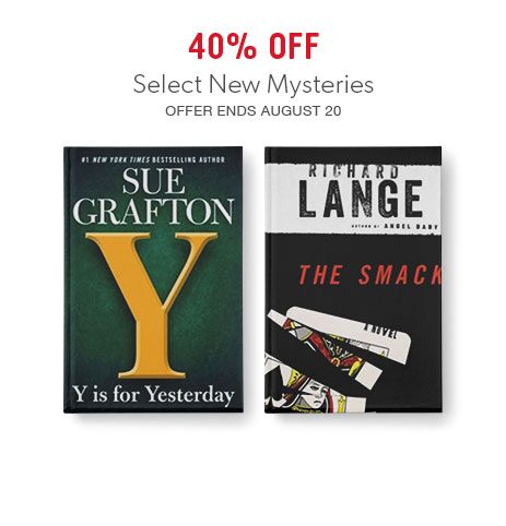 40% off select new mysteries 40% off select new mysteries