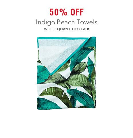 50% off Indigo Beach Towels 50% off Indigo Beach Towels