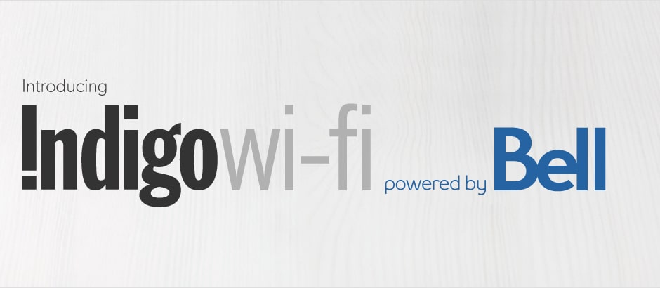 Indigo wi-fi powered by Bell