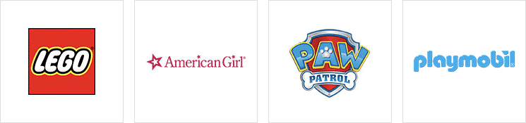 sshop toys by brand including LEGO, Melissa & Doug, American Girl, Paw Patrol, Playmobil, Shopkins, and more