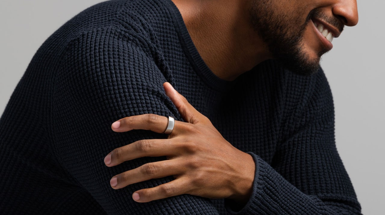 A man wearing an Oura ring.