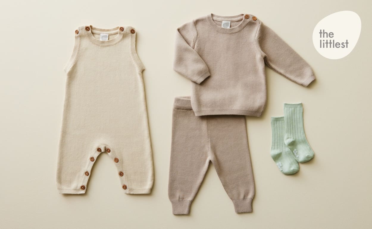 Introducing the littlest - our exclusive new line of sustainable baby apparel and accessories.