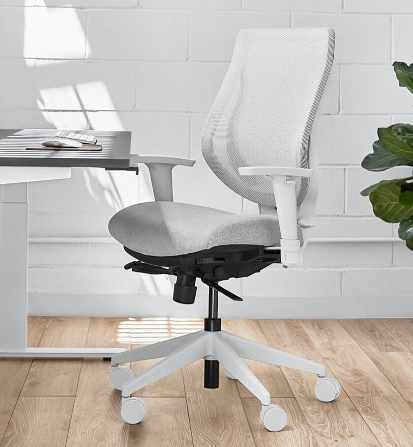 Ergonomic office chair and desk.
