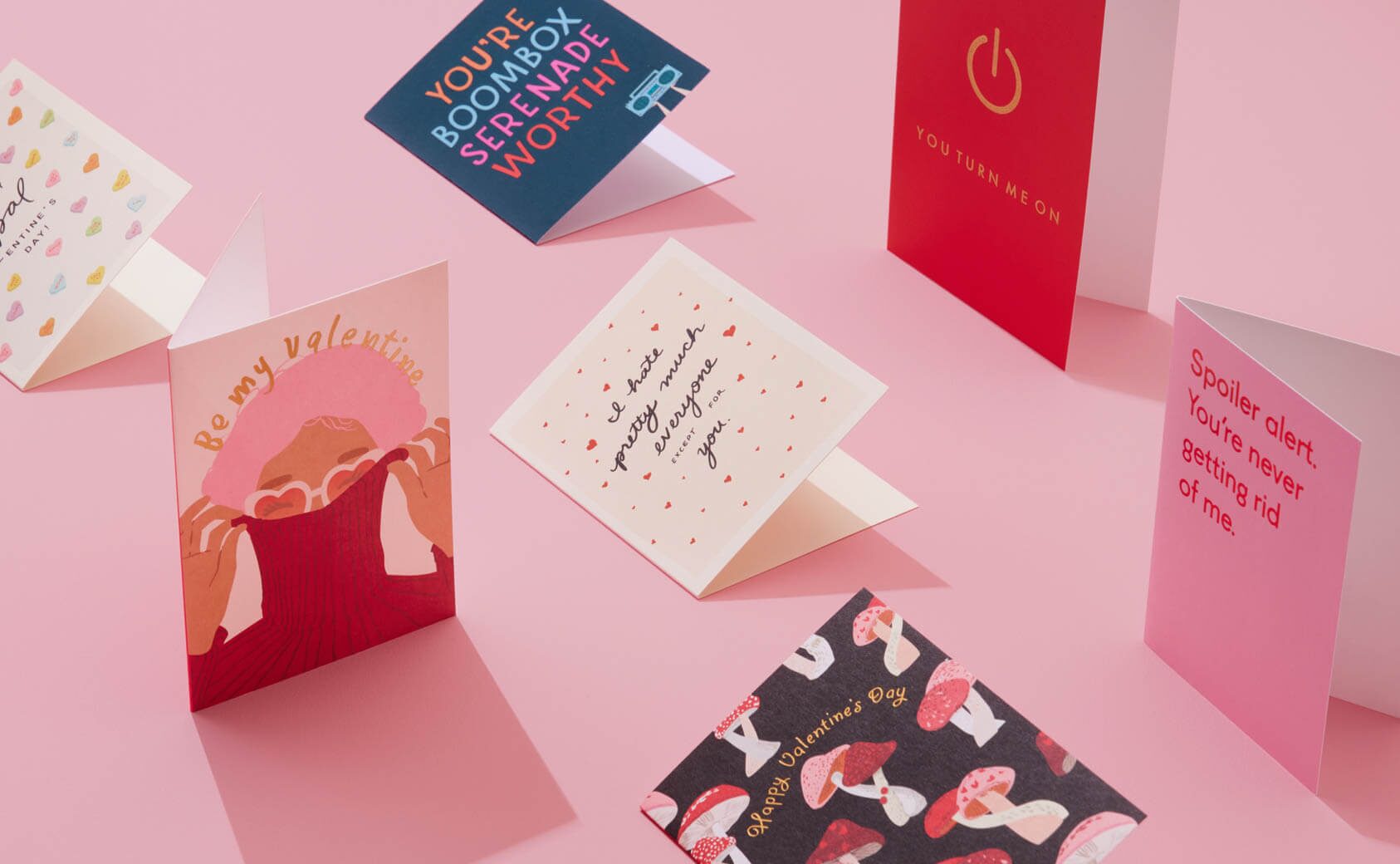 Colourful assortment of valentine's day cards