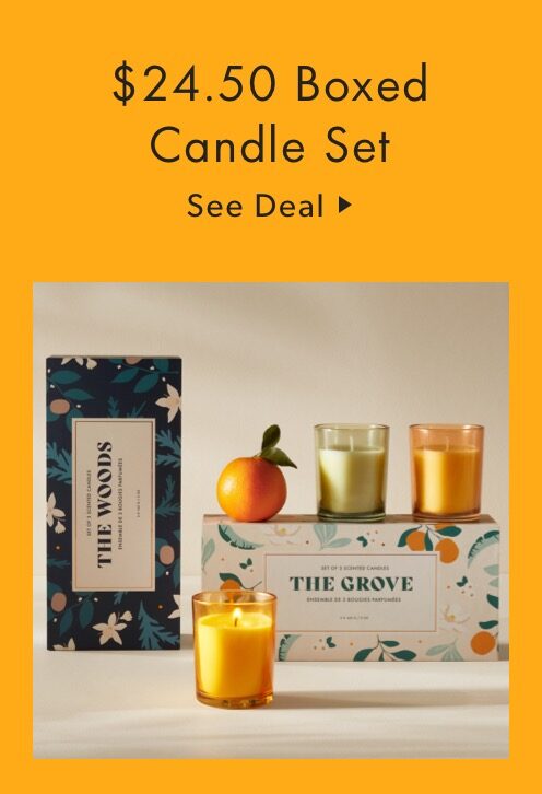 Get a Boxed Candle Set for $24.50