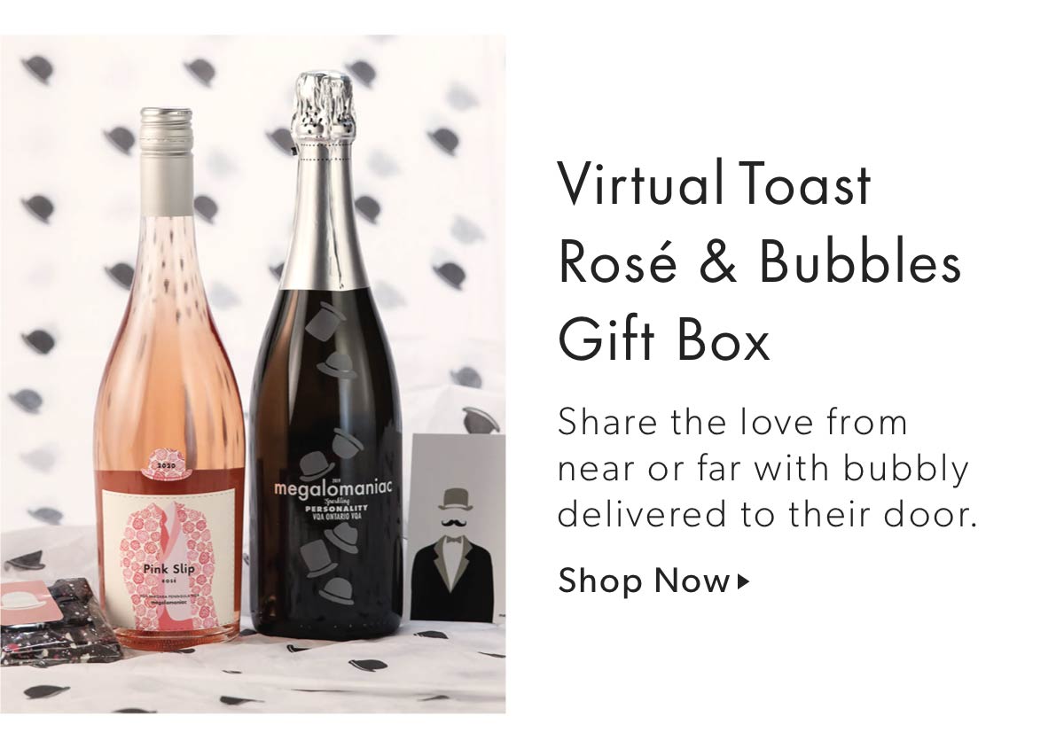 Virtual Toast Rose & Bubbles Gift Box