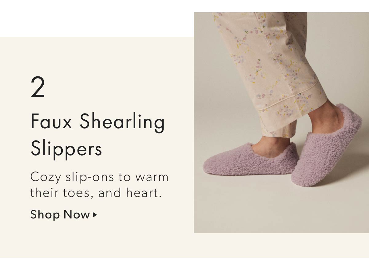 2 Faux Shearling Slippers