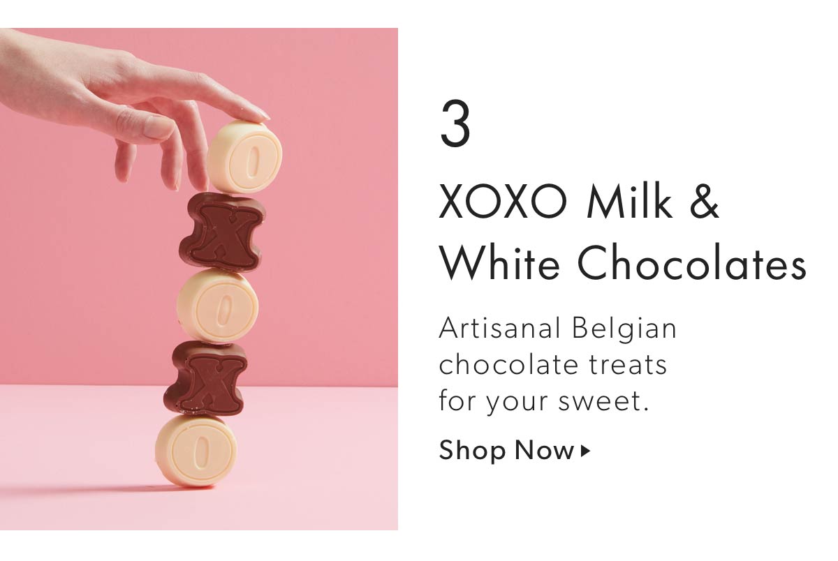 3 XOXO Milk & White Chocolates