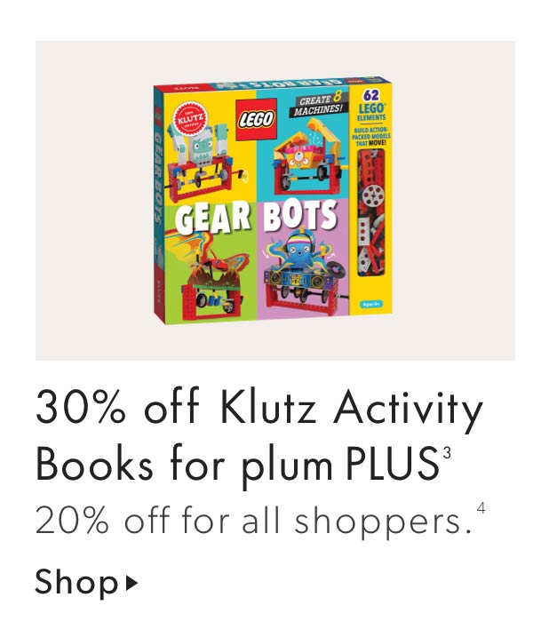 30% off Klutz Activity Books for plum PLUS