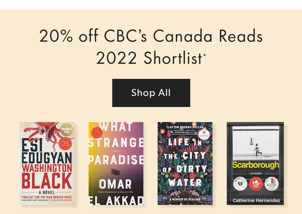 20% off CBC's Canada Reads 2022 Shortlist