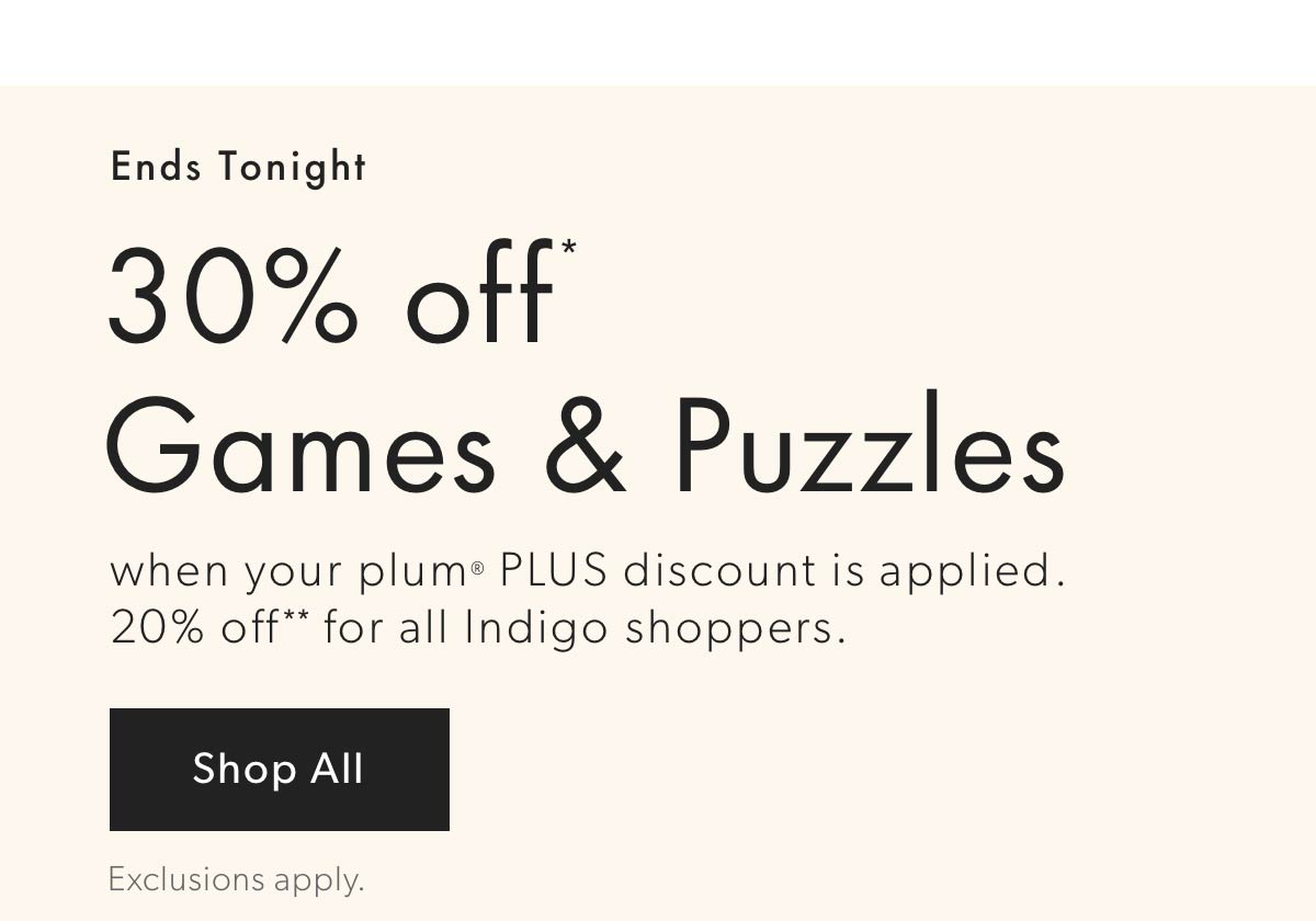 30% off Games & Puzzles