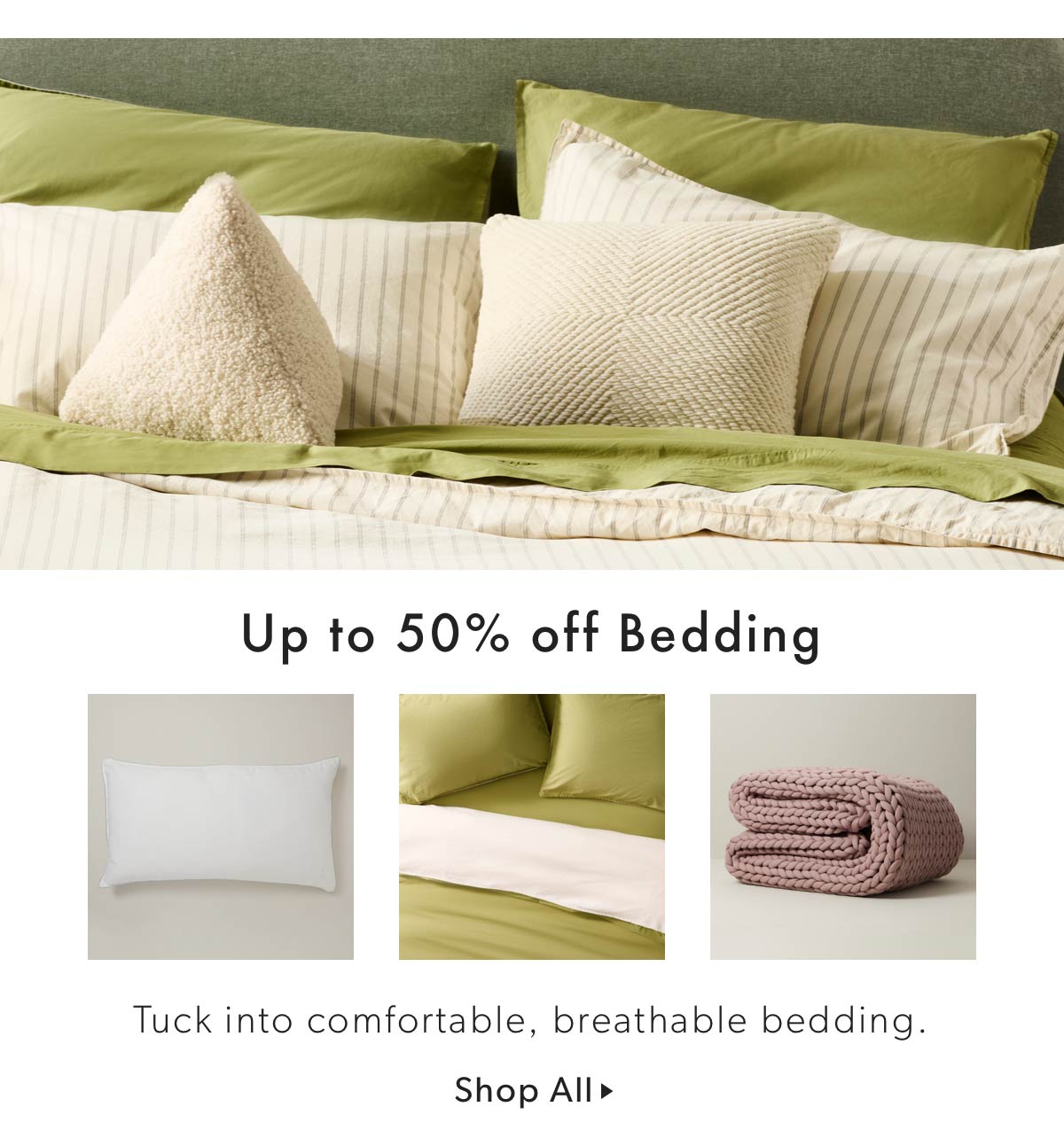 Up to 50% off Bedding