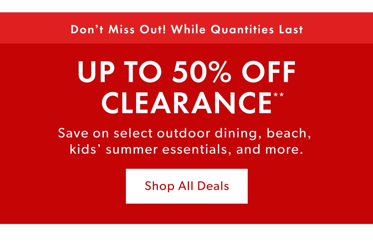 Up to 50% off Clearance