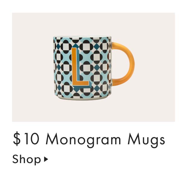$10 Monogram Mugs