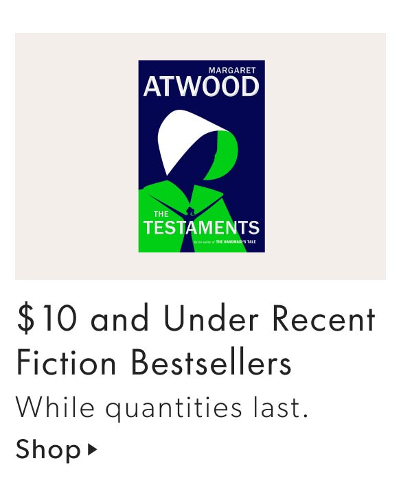 $10 and Under Recent Fiction Bestsellers