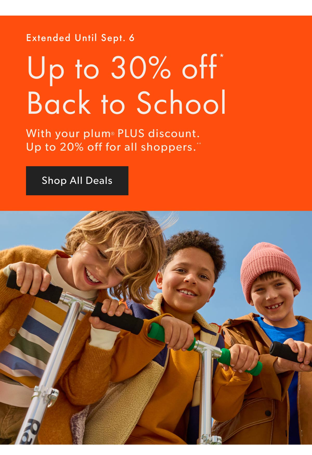 Up to 30% off Back to School