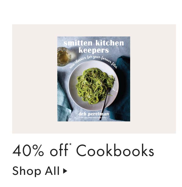 40% off Cookbooks