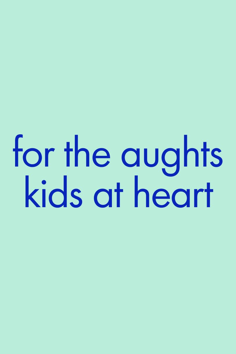 Banner text reads: for the aughts kids at heart