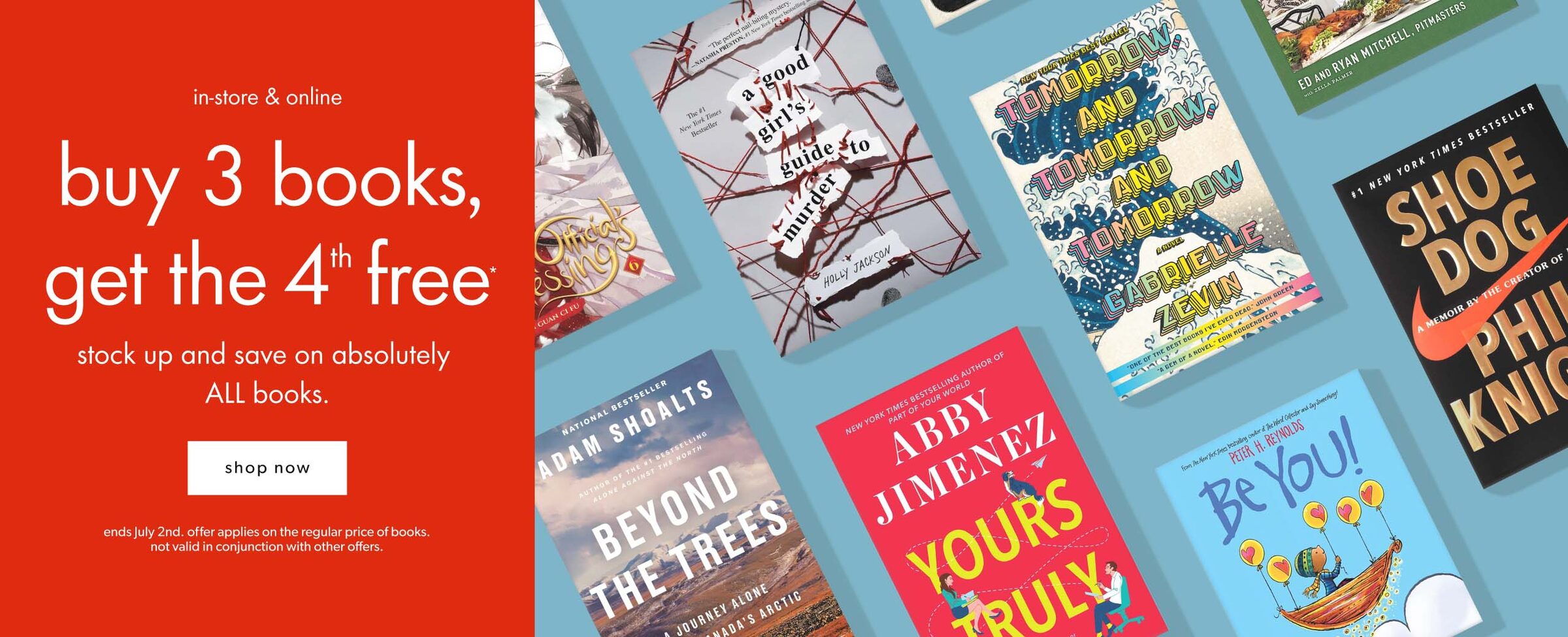 buy 3 books, get the 4th free