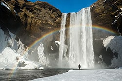 majestic waterfall in Iceland